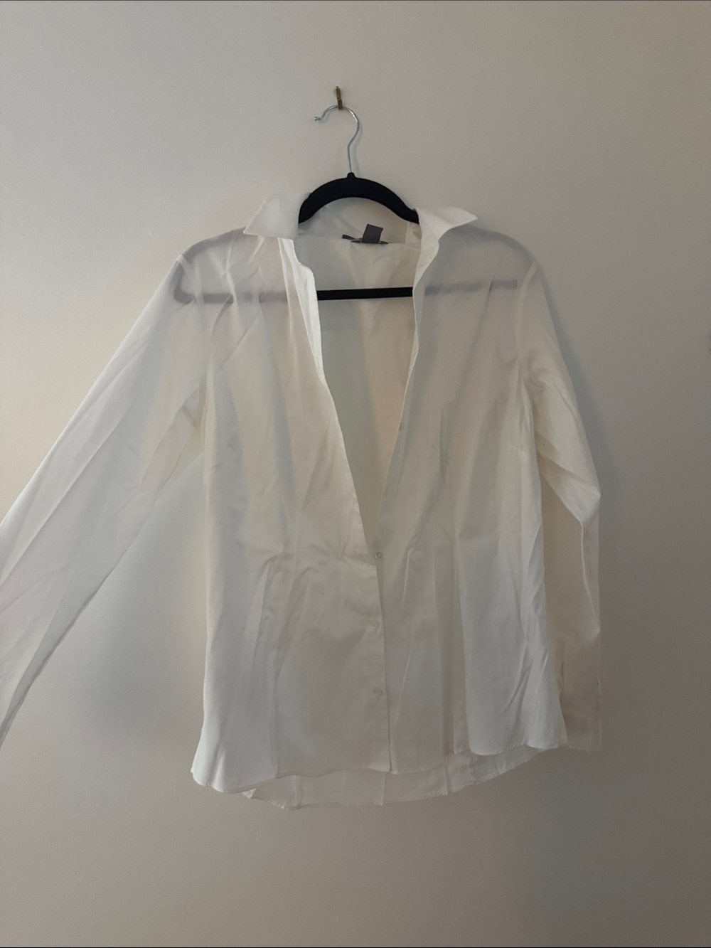 Eddie Bauer White Long-Sleeve Button-Down Shirt